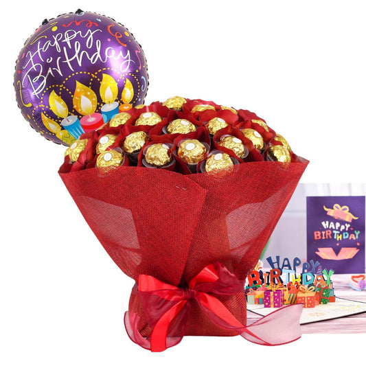 RED BIRTHDAY FERRERO ROCHER CHOCOLATE BOUQUET