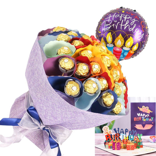 RAINBOW BIRTHDAY FERRERO ROCHER CHOCOLATE BOUQUET