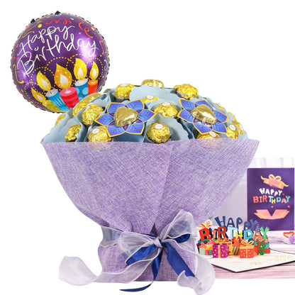 BLUE BIRTHDAY CHOCOLATE BOUQUET